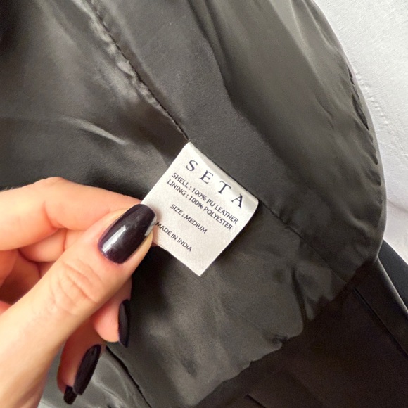 NWOT Seta Military Inspired Faux-Leather Jacket - Picture 7 of 9